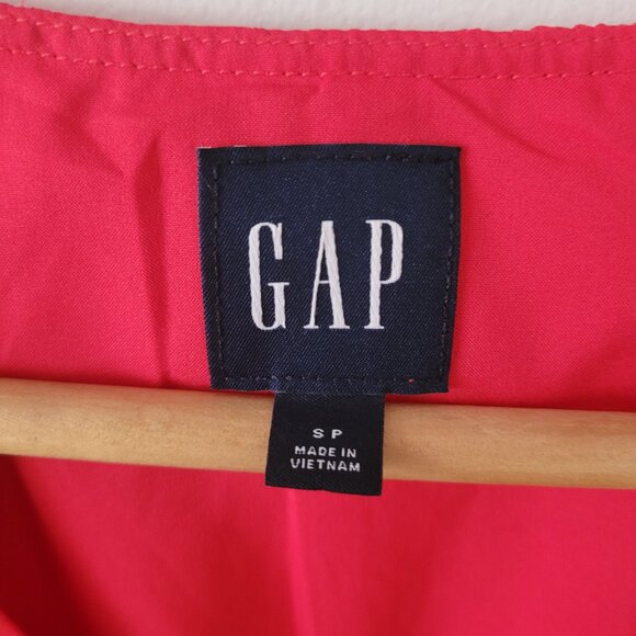 Gap Textured Crinkle Empire Waist Coral Mini Dress-Small - Picture 6 of 6